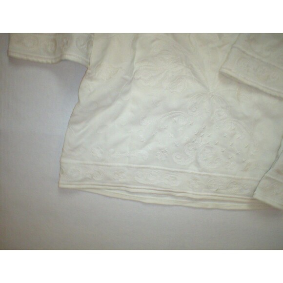 New $298 Juicy Couture Dress Short Womens L NWT Off White Embroider Texture Bell - Picture 4 of 6